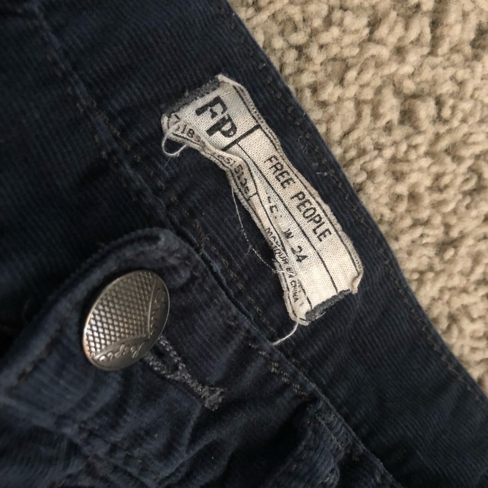 Blue corduroy skinny jeans Free People